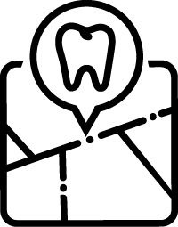 A map pin icon with a tooth inside, indicating the location of Neville Dental Studio